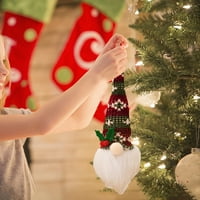 Viseći Gnome Božićne ukrase sa LED svjetlom, lijepim likovnim plišanim gnomima santa lutke lutke blistave xmas lutke za ukrase božićnog drveća