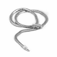 Modna pretjerana dvonamjenska zlatna klizalica dugi oblik zmija ogrlica srebrna