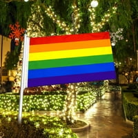 Travelwant Fly Breeze Rainbow Stripes zastava - živopisna boja i otpornost na blede - platneni zaglavlje