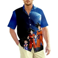Muška košulja Zmajna lopta plus veličina Ispis Streeve ulica s kratkim rukavima Slim vrhovi Basic Fashion