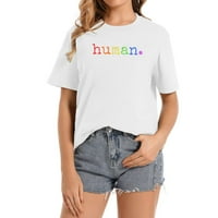 Ponos za žene Human LGBT Rainbow Graphic LGBTQ E Modna ženska majica sa grafičkim otiskom: Savršena