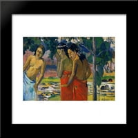 Tri tahitijske žene uokvirene umjetničke otiske Paul Gauguina