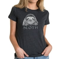 Pop Art ženska premium Blend Word Art Majica - Sloth