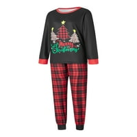 Usklađivanje porodične pidžame postavlja Božićne PJ-ove stablo uzorka Torp i pletene hlače zaglavlje