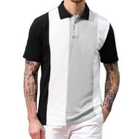 CLlios muns polo majice Slim Fit kratki rukav Boja blok Ljeto Comfy Golf Tee majice Striped Switwround ovratnika za muškarce