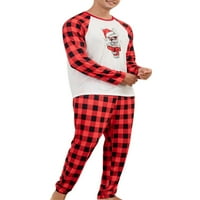 Wsevypo podudaranje porodičnih pidžama postavlja Božićne PJS za odrasle djece sa pasom tiskanim Xmas-om