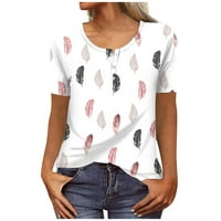 T majice za žene Ljetni maslačak Print Plus veličine vrhovi kratkih rukava Crewneck Spring Bluzes Loose