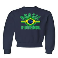 Idi na Brasil Futebol Brazil Football Soccer Futbol dukserice Crewneck Muns Youth