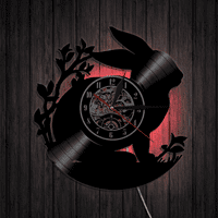 Muzika Vinyl Record Wall Clock - Bunny Nostalgic Retro LED lagani zidni sat - Vinilni sat - Zidni dekor