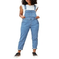 Vetinee Women Traper BIB kombinezone Jeans tamno pranje hlače sa podesivim džepovima za kaiševe, veličine