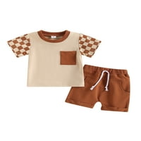 TODDLER Baby Boys Ljetna odjeća Majica kratkih rukava + kratke hlače za crtanje postavljene odjeće