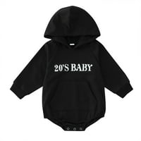 Pimfylm Bodysuits za babys odjeću patentni zatvarač za tiskanu odjeću Baby Bodysuits crna 80
