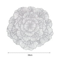 Oblik cvijeća Plucemat Eko-prijateljska nošenje PVC Termalna izolirana staza za postavljanje tablice, izdubljena dizajn placemat ne-klizanje za trpezarijski stol, 14,96 '' Prečnik