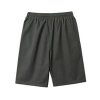 Trčanje čvrste hlače Izvlačenje labavih muškog kratkih hlača ravne ljetne sportove casual džepovi izvezene
