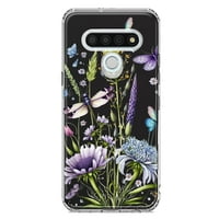 LG Stylo Shoototo Clear Hybrid Zaštitni telefon Kućište za lavande Dragonfly Leptiries Proljetni cvijeće