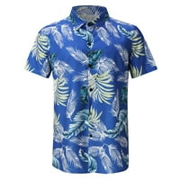 Mafintytpr majice majice ispod $ veliki i visoki muškarci Havajska majica kratkih rukava na plaži s