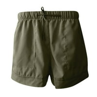 Ženske hlače Ležerne ljetne žene plus veličine Comfy vučnica Ležerne prilike Elastični džep za struk Labavi kratke hlače Vojska zelena 6