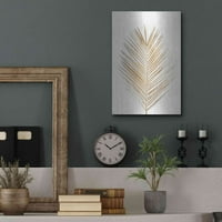 Luxe Metal Art 'Palm list zlato' po dizajnu Fabrikken, metalna zidna umjetnost, 12 x16