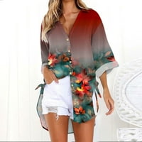 HFYIHGF majice za žene Trendi cvjetni print ljeto prevelizirani gumb s kupaćem kostimu plaža Poklopac