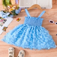 TASSERY TODDLER GIRKE PRINCESSE haljina leptir rucked a-line haljina 3T 4T novorođenčad za djecu s ljetnom