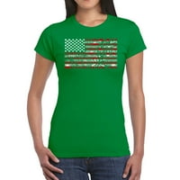 Ženska majica Art Art - Fireworks Američka zastava