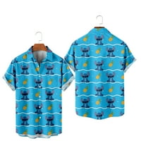 Hawaiian Ljeto Lilo Stitch Najbolji prijatelj Floral Havaji tiskani muške majice kratkih rukava, prevelika