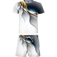 Veliki i visoki muški i ženski modni ležerni majica Set 3D digitalni tisak uzorak pamučne majice za