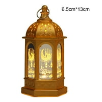 Eid Mubarak Ornament lagano imitacija željeznica Vintage lampa Ramadan Decor Noćni svjetlo Klasični