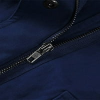 Sanviglor Women kaput reverska jakna dugih rukava s dugim rukavima Slim Fit komunalni jakne na otvorenom tamno plavom l