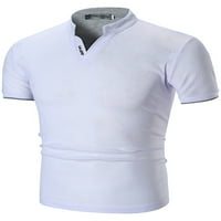 Muška modna polo majica s kratkim rukavima Slim Fit Henley majice pamučni vrhovi za ljeto