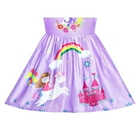 Djevojke oblače dugih rukava jednorog Dvorac Rainbow Purple Godine