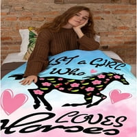 Samo djevojka koja voli konja, flanel baca pokrivač ultra mekani mikro lagani flanel pokrivač sa pokrivačem