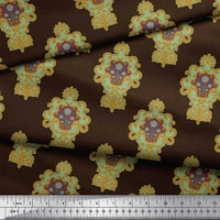 Soimoi smeđi pamučni dres tkanine cvjetni damask ispis tkanina sa dvorištem širom