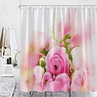 Ružičasta cvjetna tuš sa zavjesom vodene kolorske buse proljetni cvijet biljka cvijet Vrtna tkanina