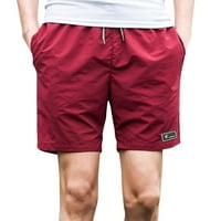 Wendunide muške hlače Muške ljetne modne ležerne prilike sa pet bodova hlače na plaži vino crveno xxxxl