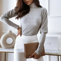 Dadaria Hoodies za žene plus veličina Dame Moda Grey visoki vrat Pulover Slim džemper džemper tip Grey