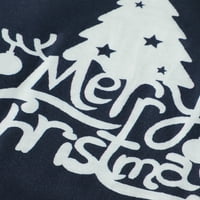 Porodični božićni pidžami postavljen Xmas Tree Dugi rukavi na dugim rukavima karirane hlače Holiday