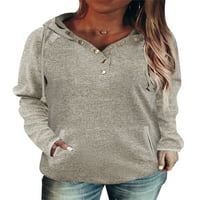 Eytino ženska dukserica za ženske dugme za ovratnik vrhovi džemper s dugim rukavima pulover gornja odjeća
