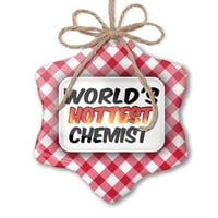 Božićni ukras svjetski najtopliji hemičar crveni plaid neonblond