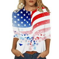 Ženski dan nezavisnosti Ispiši T-Shrits Pulover majica na rukavima Ležerne košulje u okruglom vratu