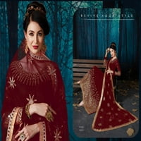 Red Eid Indian Original Mirror ukrašen Georgette Musliman Abaya Long Anarkali haljina 1825