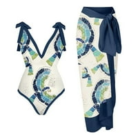 Ženski kupaći kostimi sa prikrivanjem vintage cvjetni ispis osip grickalica Monokini set bikini gaćice