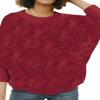 Yskkt ženski modni torbesti džemper palični pleteni pleteni pulover casual svestrani džemper