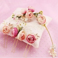 Rose cvjetna kosu ukrasi kose u obliku kose u obliku kose u obliku kose pribor za vjenčanicu mladenka