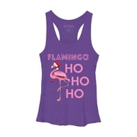 Flamingo Hohoho Božićni dan X-mas Flamingo majica Ženska Zelena Heather Graphic Racerback Tank Top -