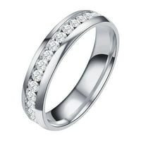 Heiheiup Titanium čelični dijamantni prstenovi za prstenje za prstenje za vjenčani prstenovi za žene
