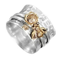 Amousa Dame Cvjetni prsten za mladenku Bride za venčani prstenovi godišnjica Veličina poklona 5-10