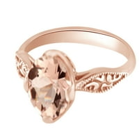 Simulirani ružičasti morgatitni vintage stil zaručnički prsten u 14k ružičastog zlata sa veličinom prstena