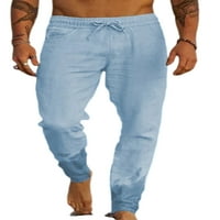 Bomotoo muškarci pantalone za crtanje elastičnih struka dno casual joga svijetlo sive m