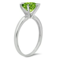 3CT okrugli rez zeleni prirodni prirodni peridot 18k bijelo zlatni godišnjica Angažman prsten veličine